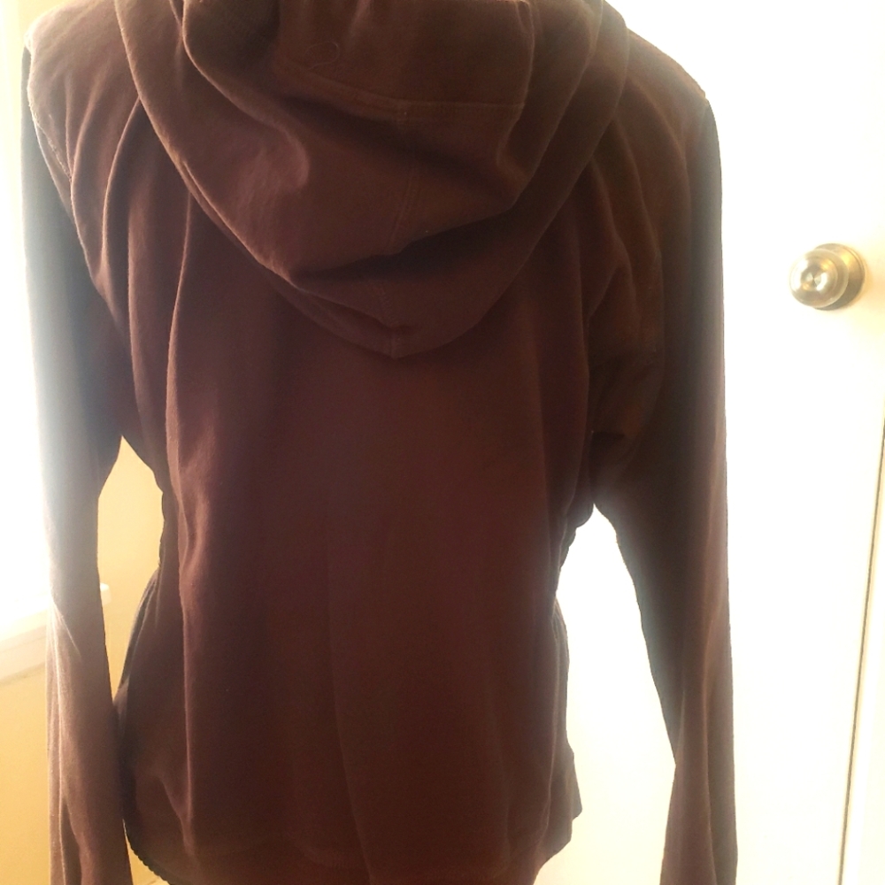 BCBG Athletic Hooded Sweatshirt Set Brown Large